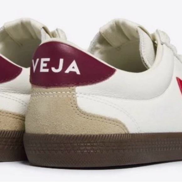 Veja Shoes - Veja Women's White Cream Burgundy Red Sneakers